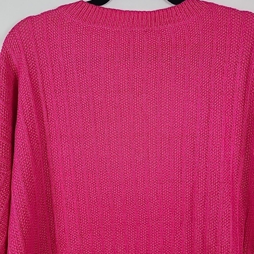 143 Story by Line Up Women's First Meeting Scallop Hem Sweater in Hot Pink Sz 3X - Picture 7 of 7